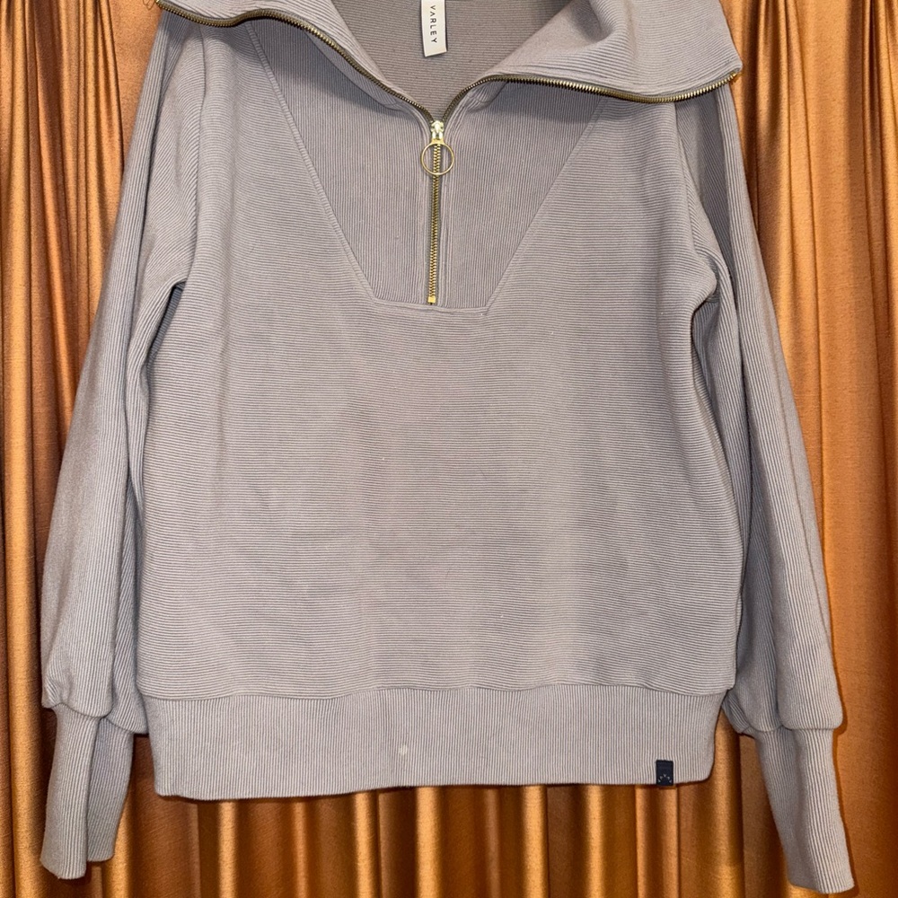 Varley Gray High Collar Sweatshirt with Relaxed Fit